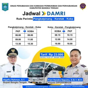 Bus Damri Rute PKP – Keretak – Koba Resmi Beroperasi, Berikut Jadwalnya!