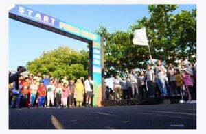 Warga Rasakan Keseruan Jalan sehat HUT ke-47 PT.Timah