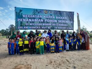 HUT 78 Kodam II/SWJ, 1 Ha Lahan Eks Tambang Kobatin Ditanami Pohon