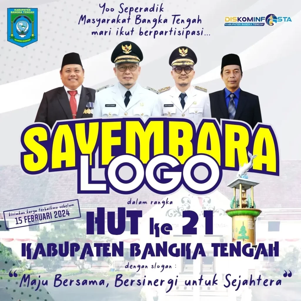 Pemkab Bateng Gelar Sayembara Logo HUT ke-21 Kabupaten Bangka Tengah, Ini Ketentuannya!