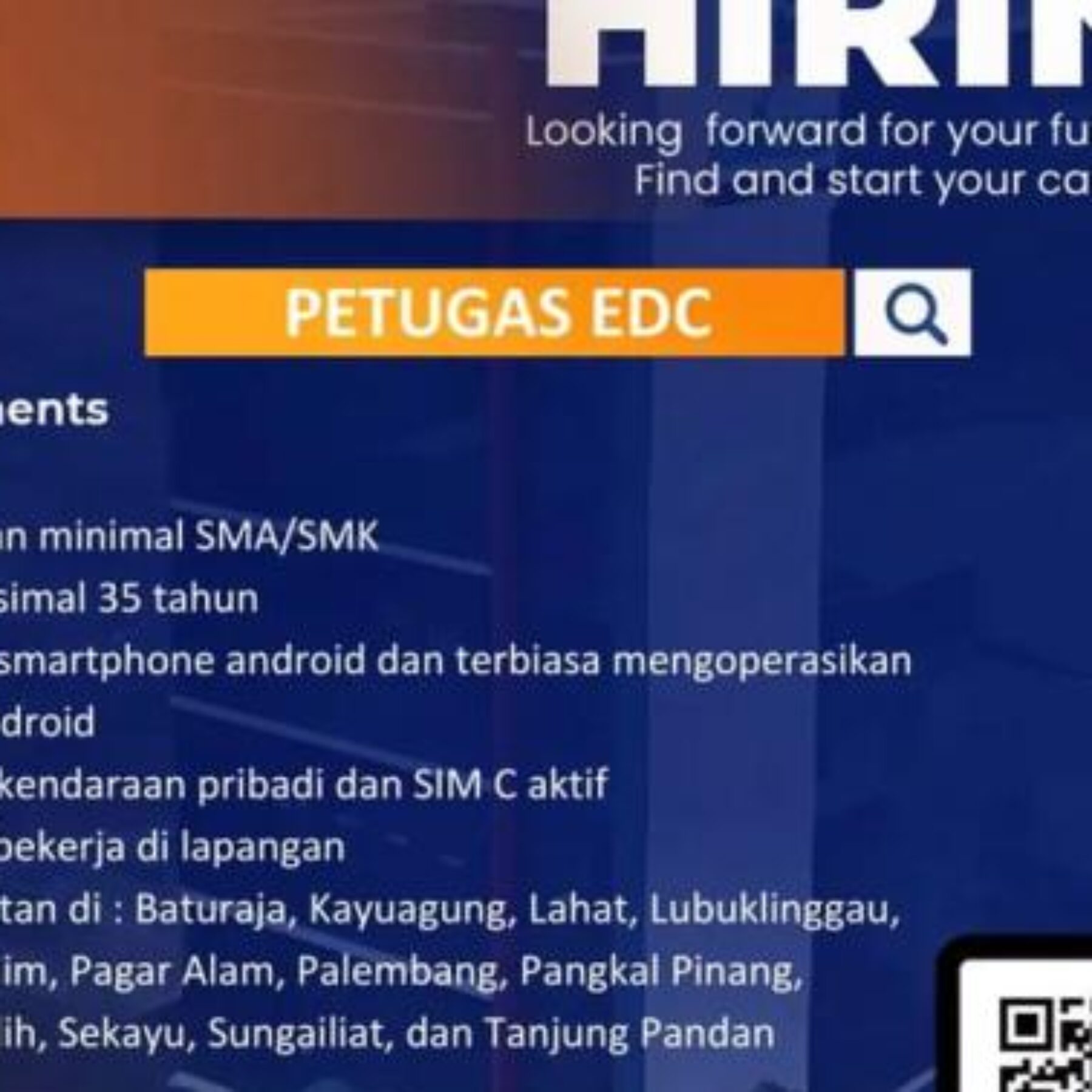 Info Loker Petugas EDC-Pangkalpinang, Sungailiat & Tanjung Pandan