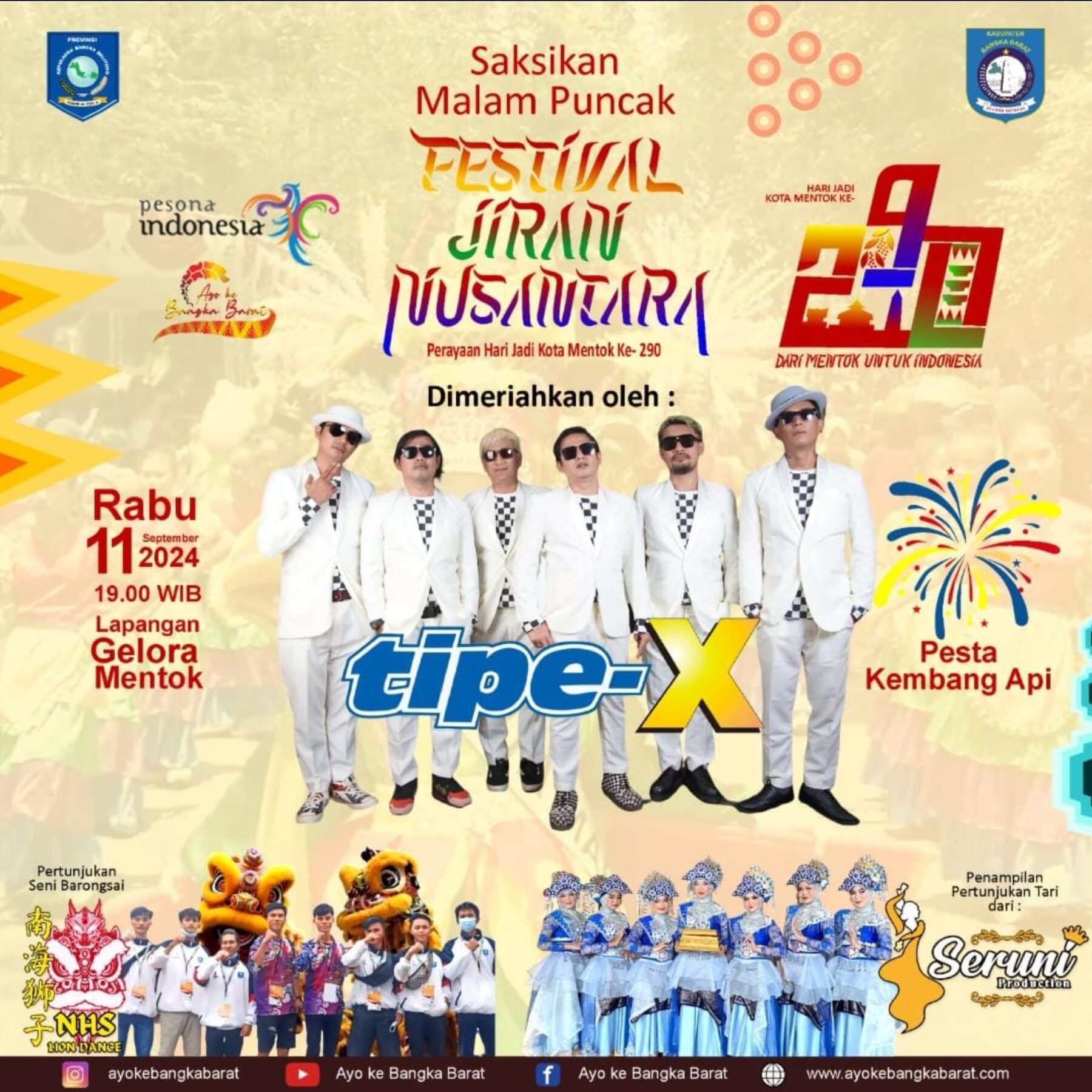 Tipe-X Bakal Hadir di Festival Jiran Nusantara di Kota Mentok, Ini Tanggalnya!!!