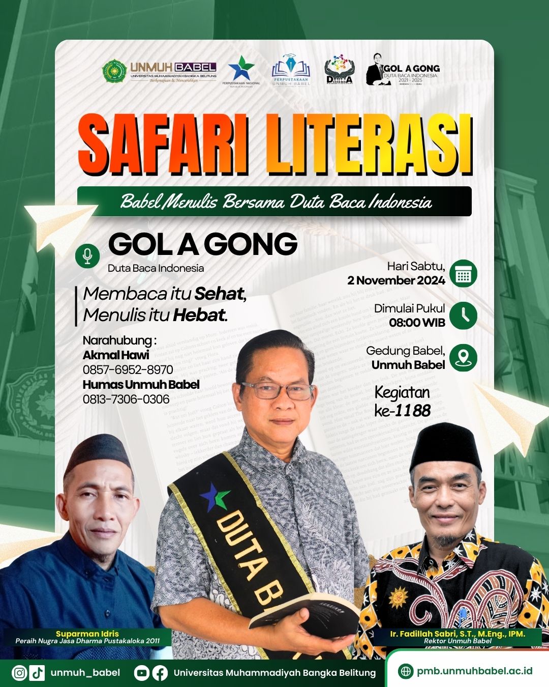 Duta Baca Indonesia Gol A Gong Safari Literasi di Bangka Belitung 