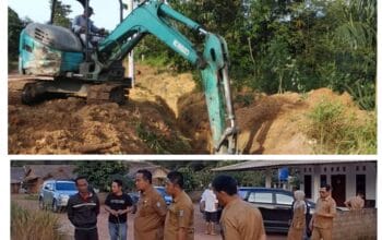 Gerak Cepat, Alat Berat Dinas PU Bangka Tengah Normalisasi Saluran Air di Pemukiman Dusun Nadi